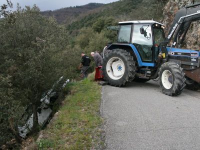 Remorquage au fond d'un ravin