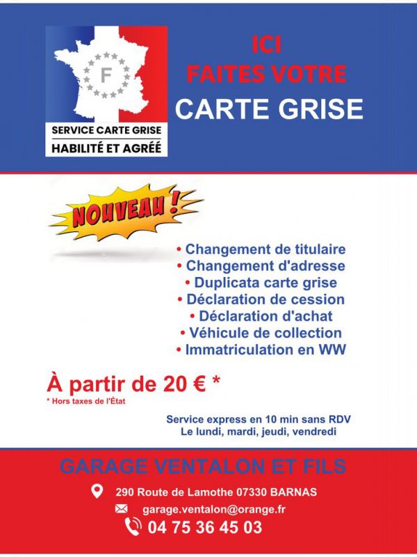 Service carte grise